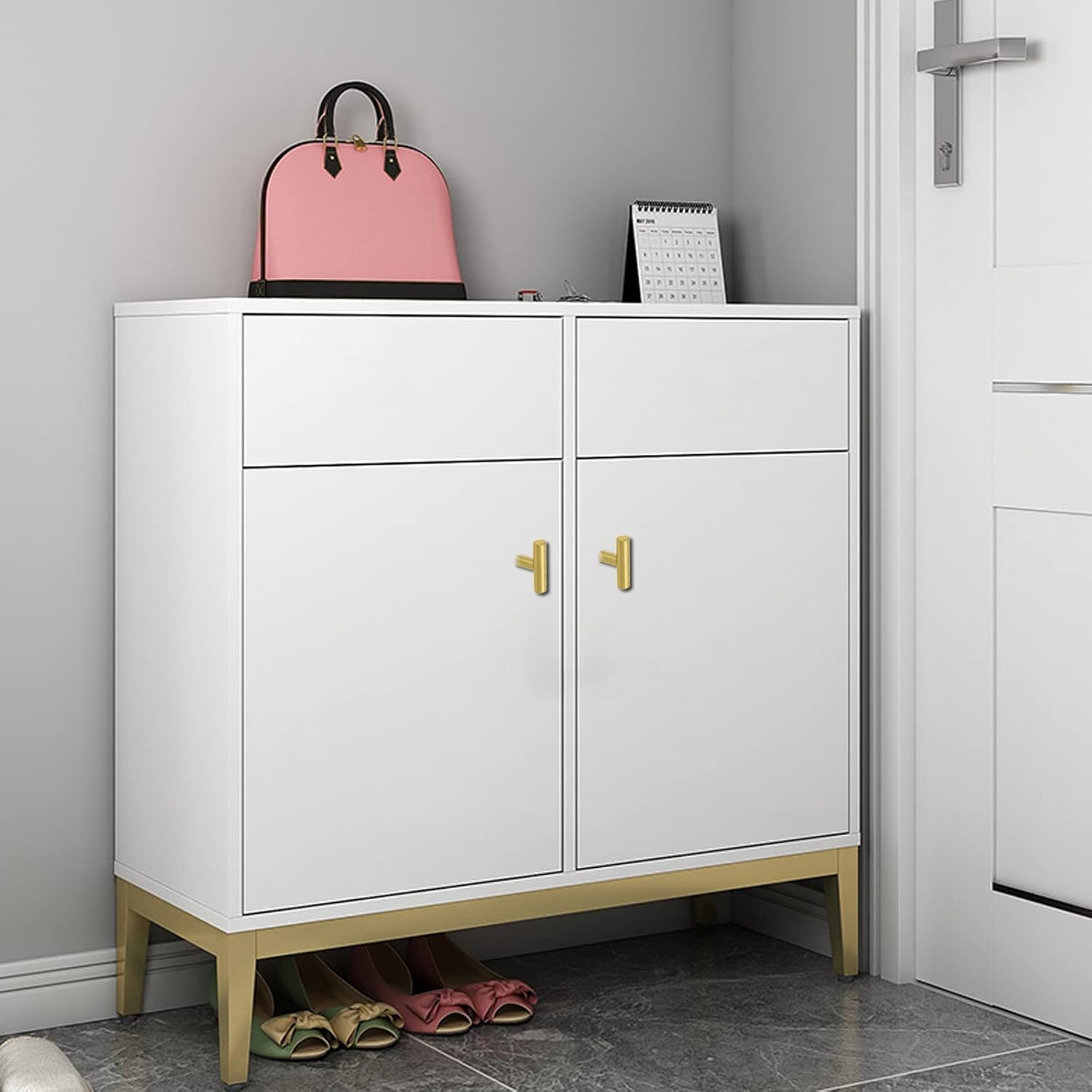 10pcs T Shaped Handle, Set of Gold Single Hole Cabinet Handles for Drawers, Cabinets, Shoe Cabinets, Cabinets, Cabinets, Bedside Cabinets etc 5cm (Gold)