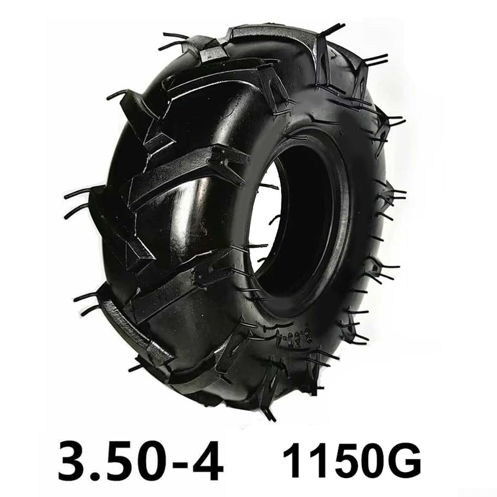 Pneu en caoutchouc robuste 4.10/3.50-4 pour chariots de golf, chariots et brouettes — Diamètre extérieur de 25,4 cm, convient aux moyeux de 10,2 cm