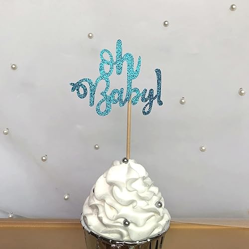 Miniatura 8 de ALISSAR Paquete de 24 adornos para cupcakes con purpurina rosa Oh Girl, decoración de pasteles de frutas para It'a A Girl Baby Shower suministros de