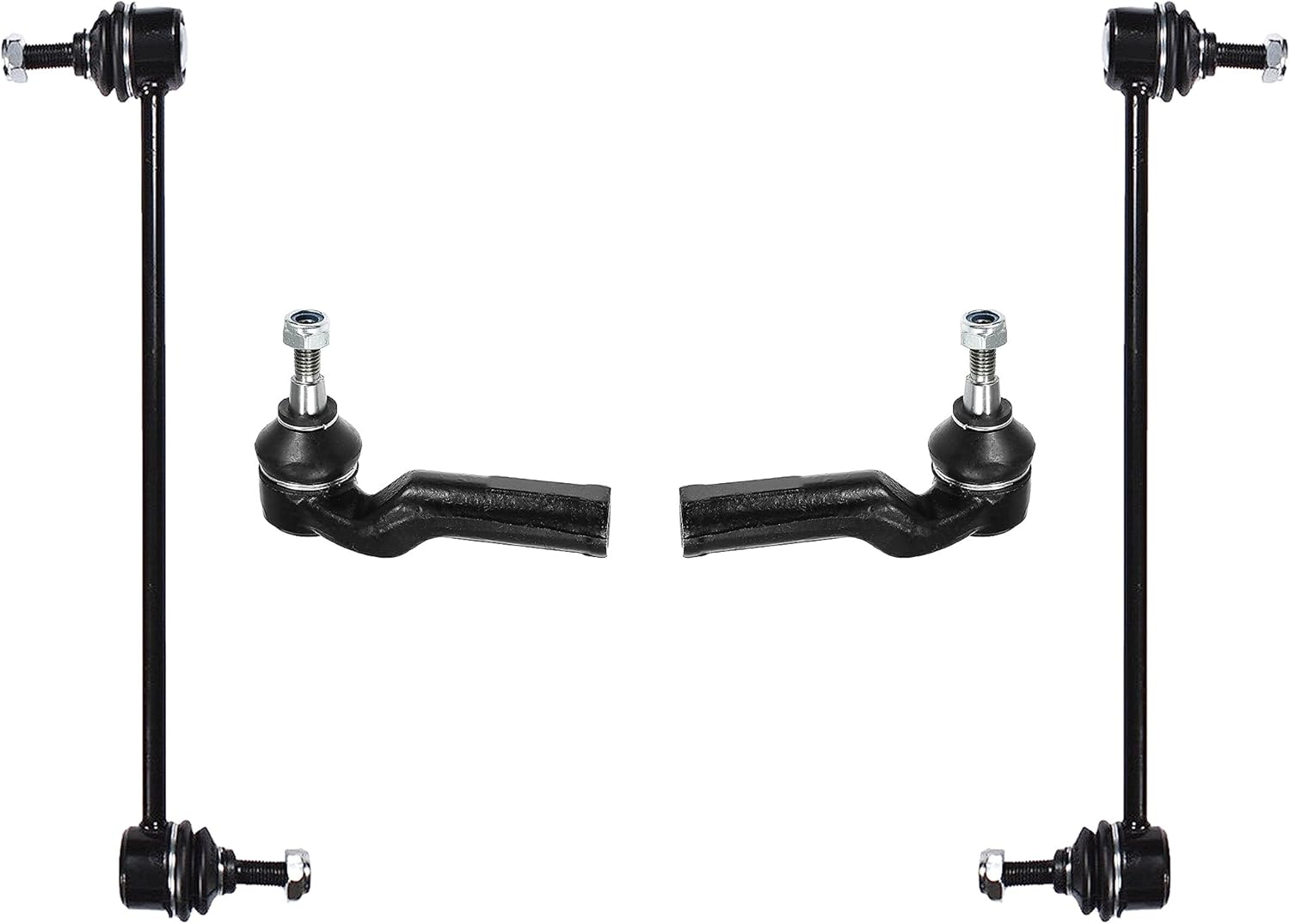 PartsW - 4 Pc Front Suspension Kit for 13-18 C-Max, 13-19 Escape, 12-18 Focus, 14-19 Transit Connect, 15-19 Lincoln MKC/Outer Tie Rod Ends & Stabilizer Sway Bar Links for Top Selling Models