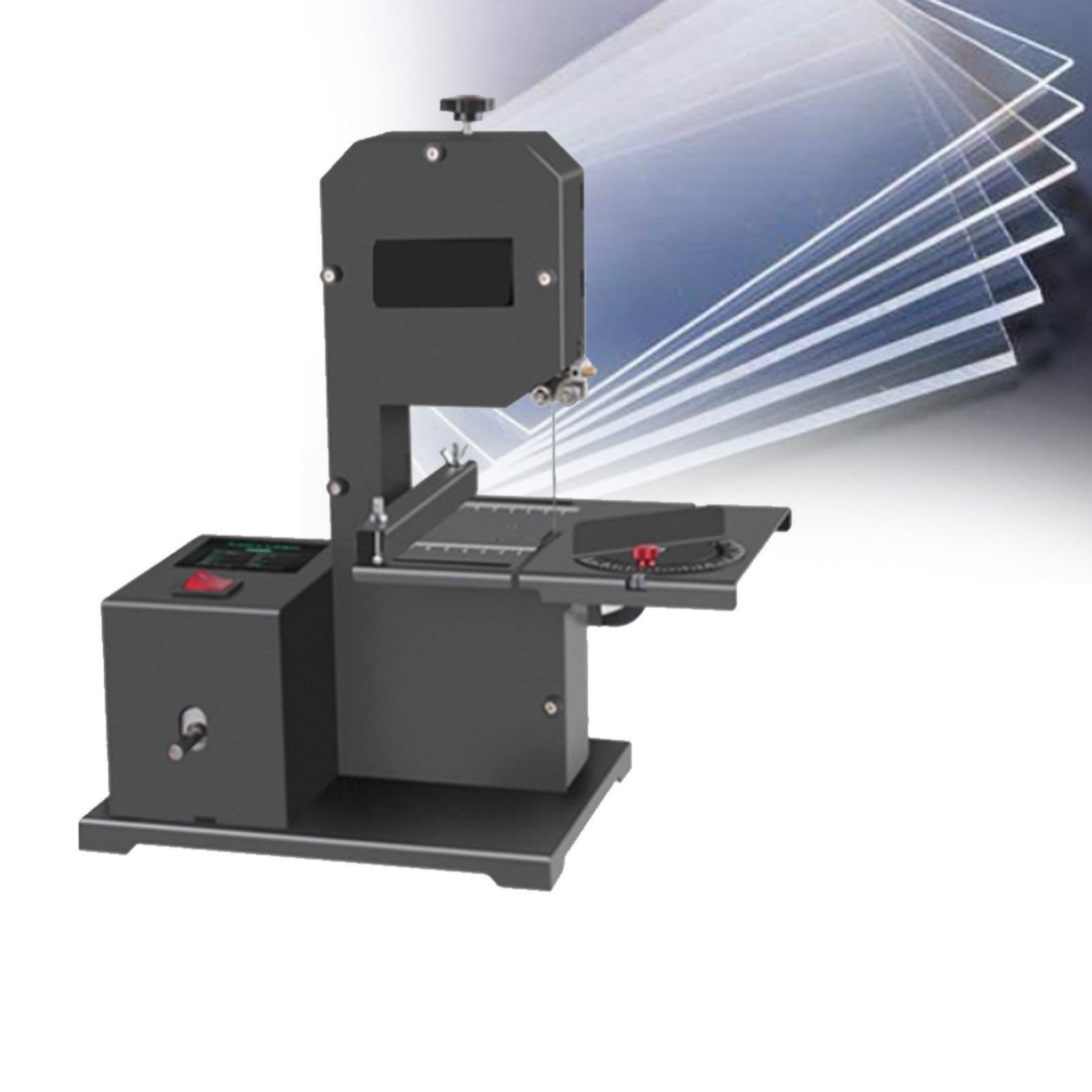Kit di Utensili per Il Taglio del Legno 5 in 1 con Sega a Nastro da banco da 800 W | Include Lama per Sega, Mola abrasiva, Disco in Tessuto, Disco abrasivo Upgrade