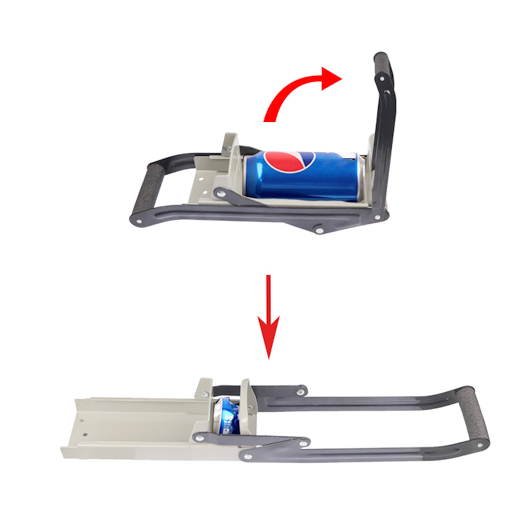 Dosenbrecher, Handbetriebene Dosenbrecher zum Recycling, Dosenbrecher Abflachen Dosen, Flaschen, kommt mit Stopper Bar, Hardware Metall Soda Bier Smasher Dosen und Flaschen