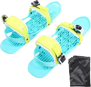 Mini Short Ski Skates for Snow, Adjustable Short Snowskates Snowblades Skiboards with Storage Bag, Portable Skis for Winter Shoes, for Skiing Ice Skating Small Size