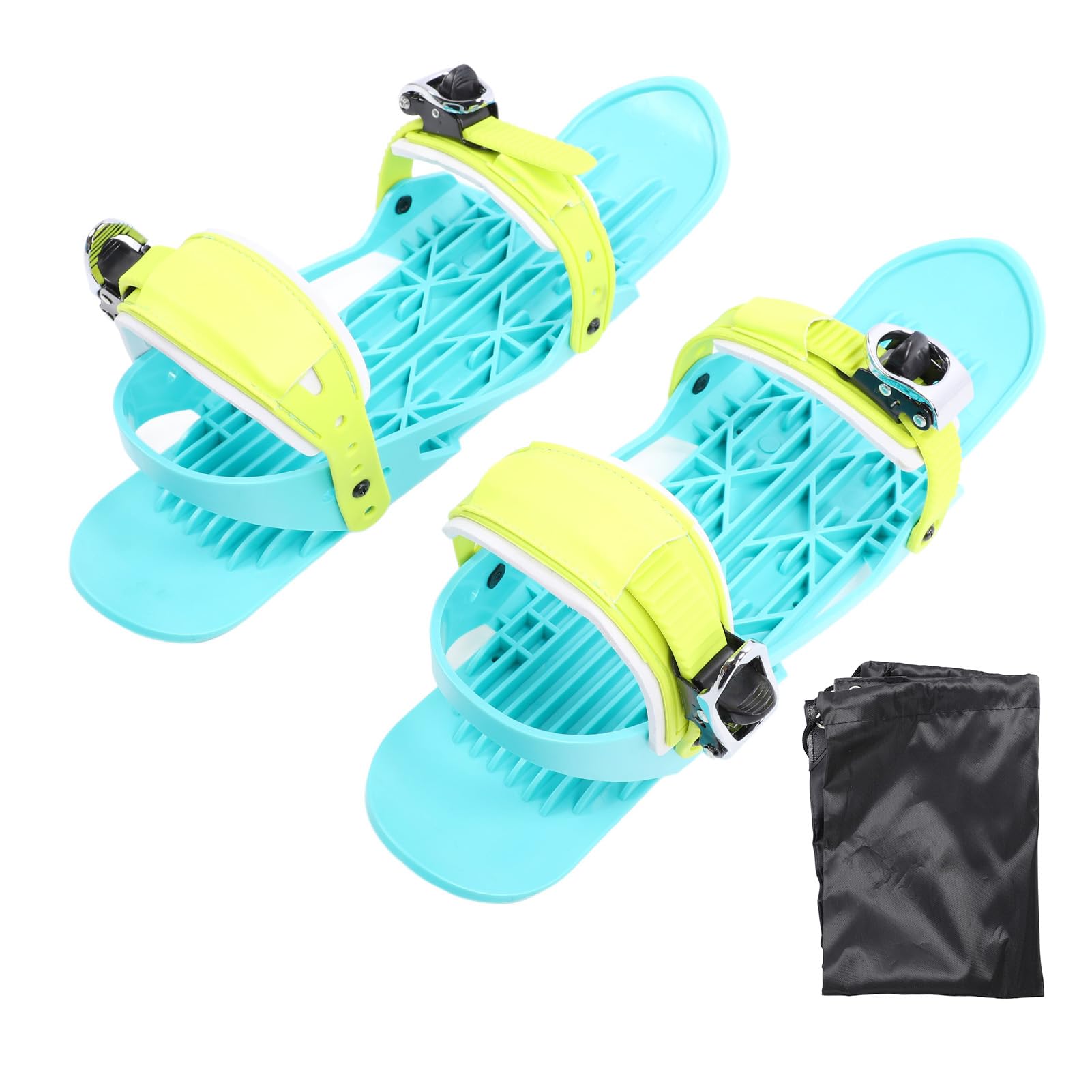 Focket Mini Kurz Ski Skates für Schnee, Verstellbare Kurze Snowskates mit Aufbewahrungstasche, Snowblades Skiboard Ski für Winterschuhe, Outdoor Skifahren, Mini Ski Skates, Skischuhe