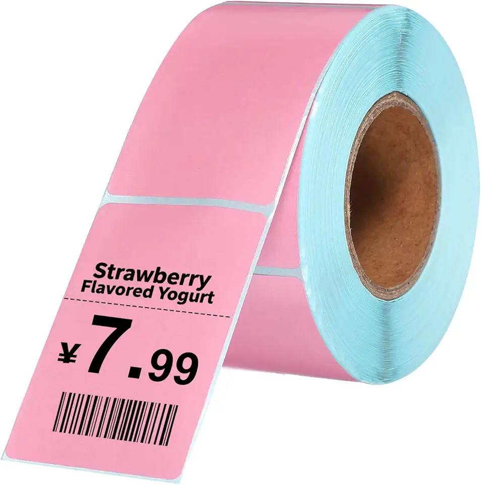 PATIKIL 500 etiquetas térmicas, etiquetas de impressora térmica de 4 x 6 cm, etiquetas autoadesivas, rolo de papel retangular, pequeno para impressora, etiqueta de envio, endereço de código de barras