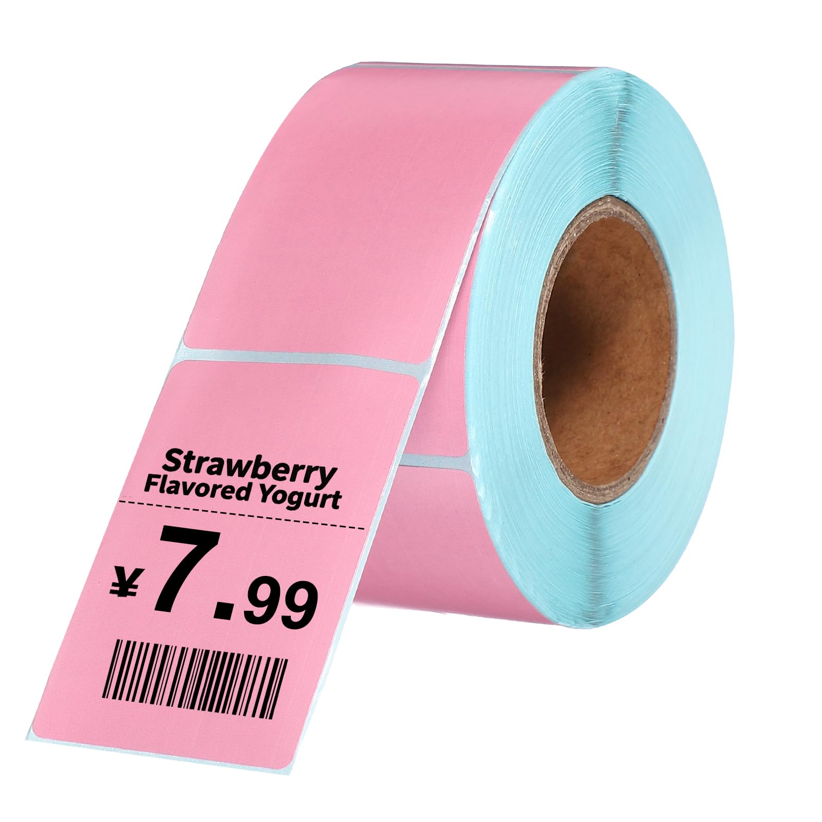 PATIKIL 500 Pcs Thermal Labels, 1.57x2.36 Inch Thermal Printer Labels Stickers Self Adhesive Tags Rectangle Paper Roll Small for Printer Shipping Label Mailing UPS Barcode Address, Pink