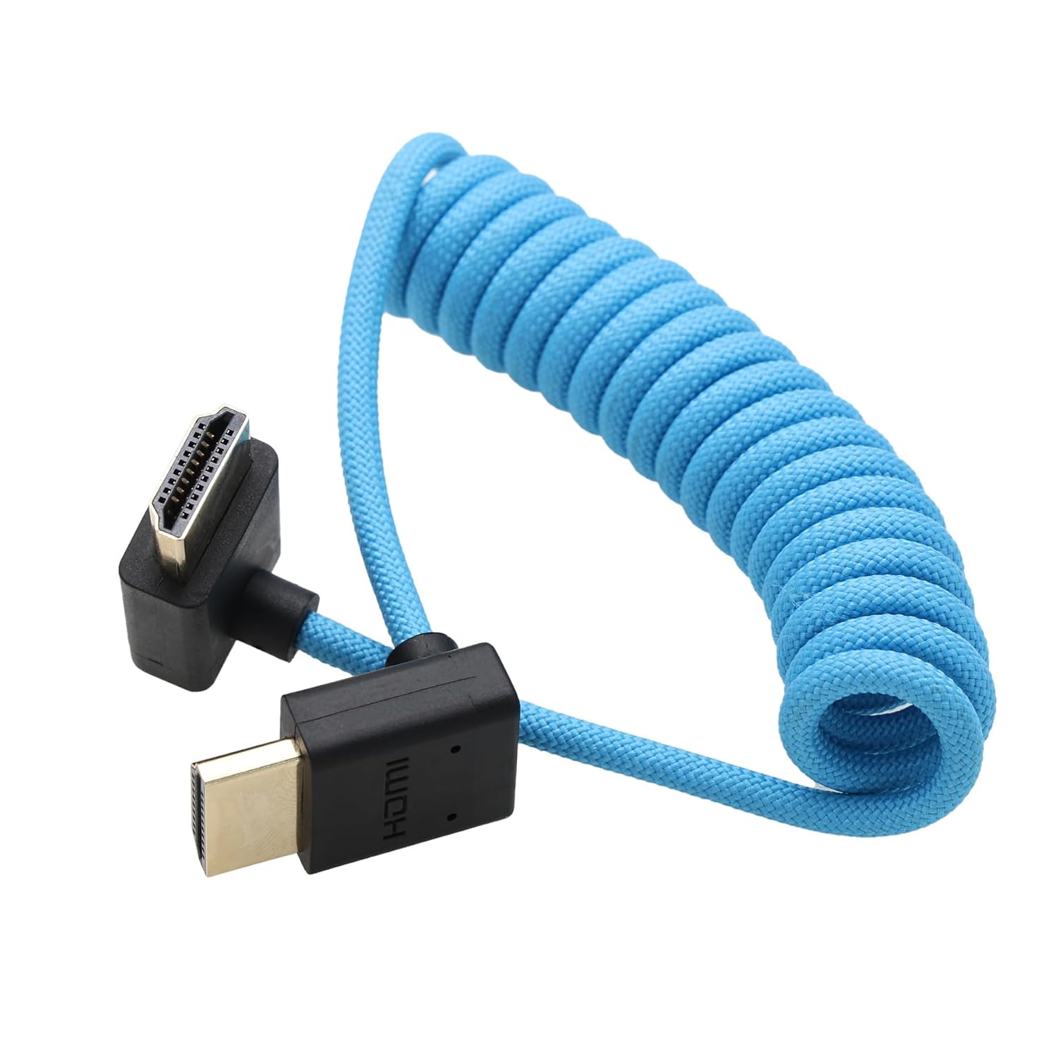 90-Degree HDMI 8K/60 4K/120p Cable for ATOMOS Ninja V Shinobi, Sony FX9 FX30, Nikon Z6iii Z8 Z9, Fujifilm GFX100II X-H2S, Teradek Hollyland Mars 400, Home Theater, Braided Coiled image 5