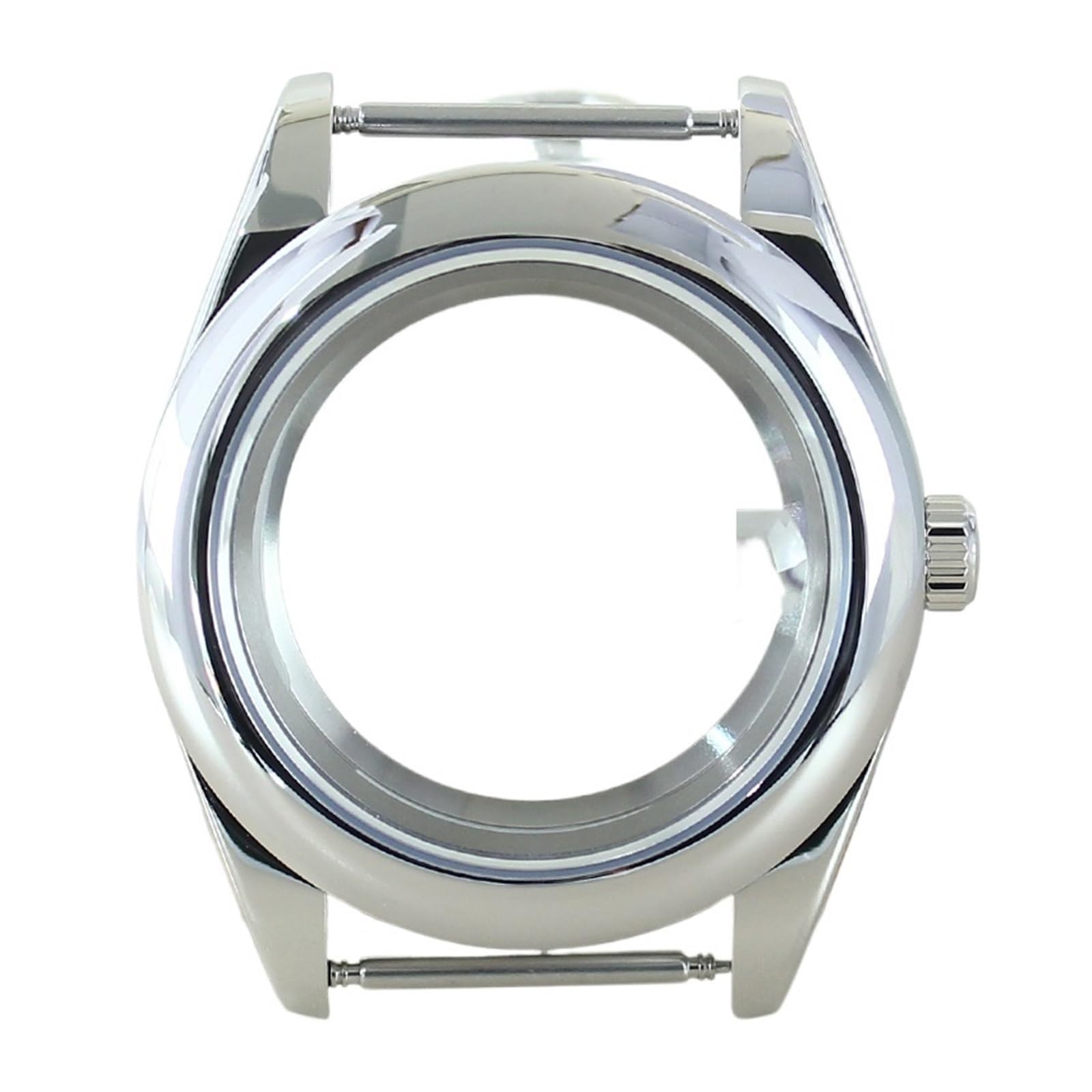 1 szt. 39 mm zaokrąglona koperta zegarka ze stali nierdzewnej, bransoleta szkła szafirowego do zegarków NH35, NH36, NH38, NH34, tarcza 28,5(No strap 17)