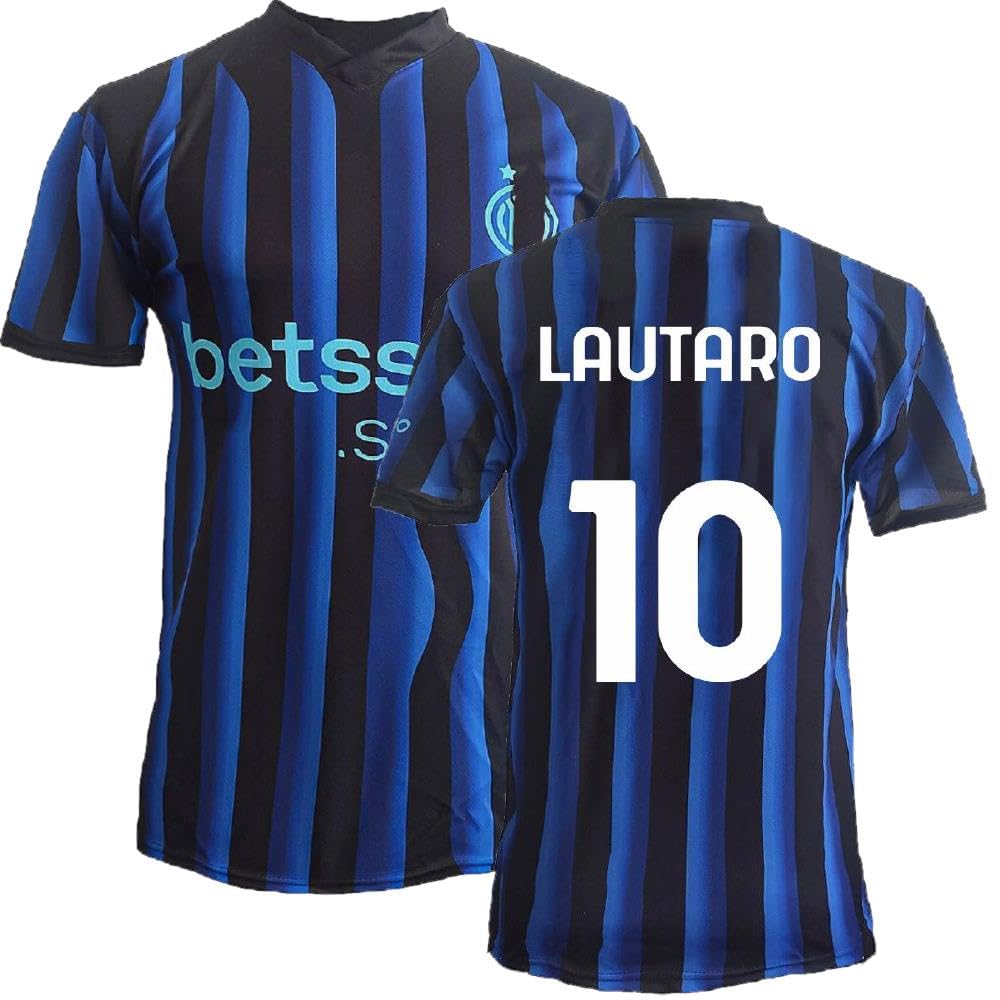 Inter Maglia Calcio Nero Azzurra | Personalizzata con Nome e Numero | Nuova Maglietta Replica Ufficiale Campionato Calcio Seria A PS 41412