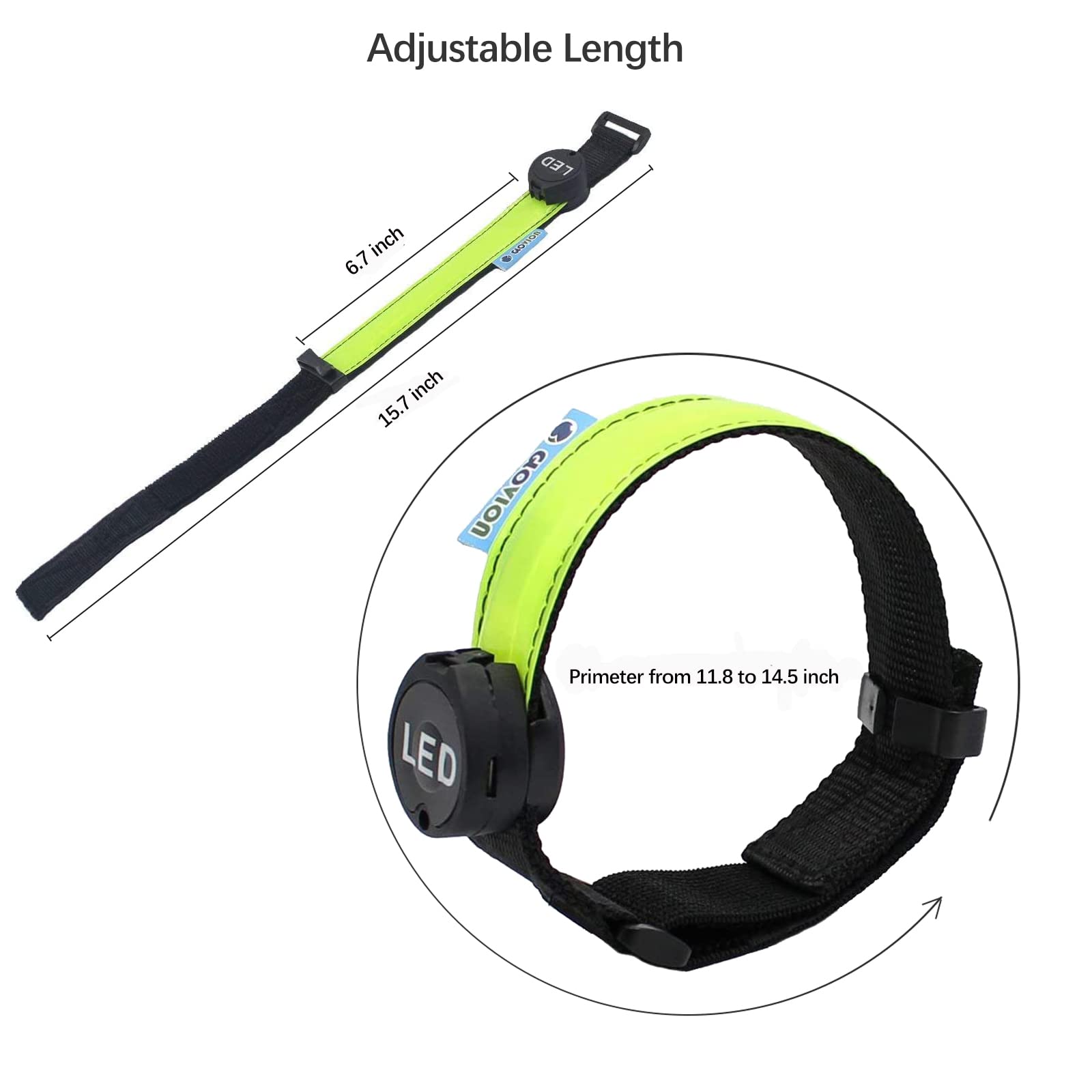 Brassard LED réfléchissant rechargeable pour course à pied