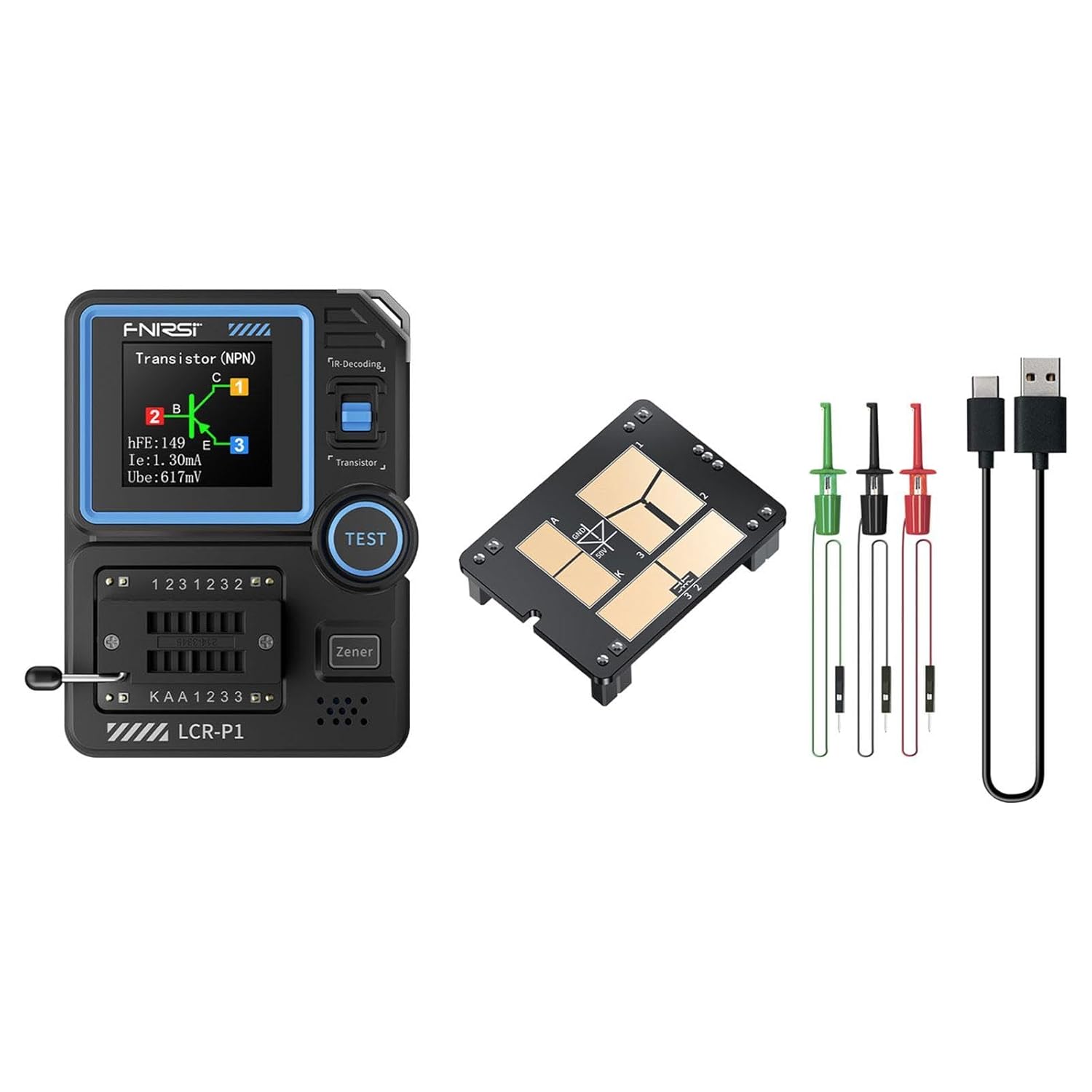 Transistor Tester Kit Transistors Measure Sturdy Multipurpose Color Display