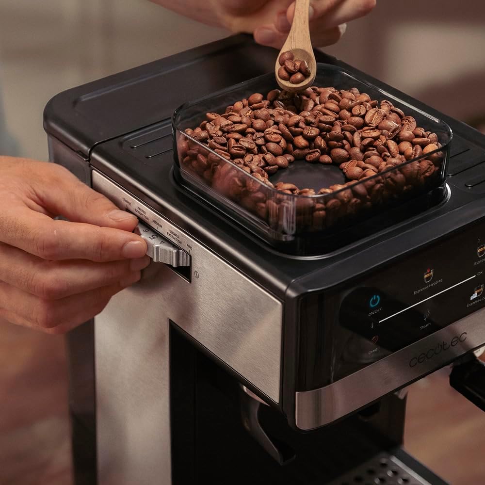 Cecotec Cafetera Express Power Espresso 20 Grind. 1350W, 20 Bares