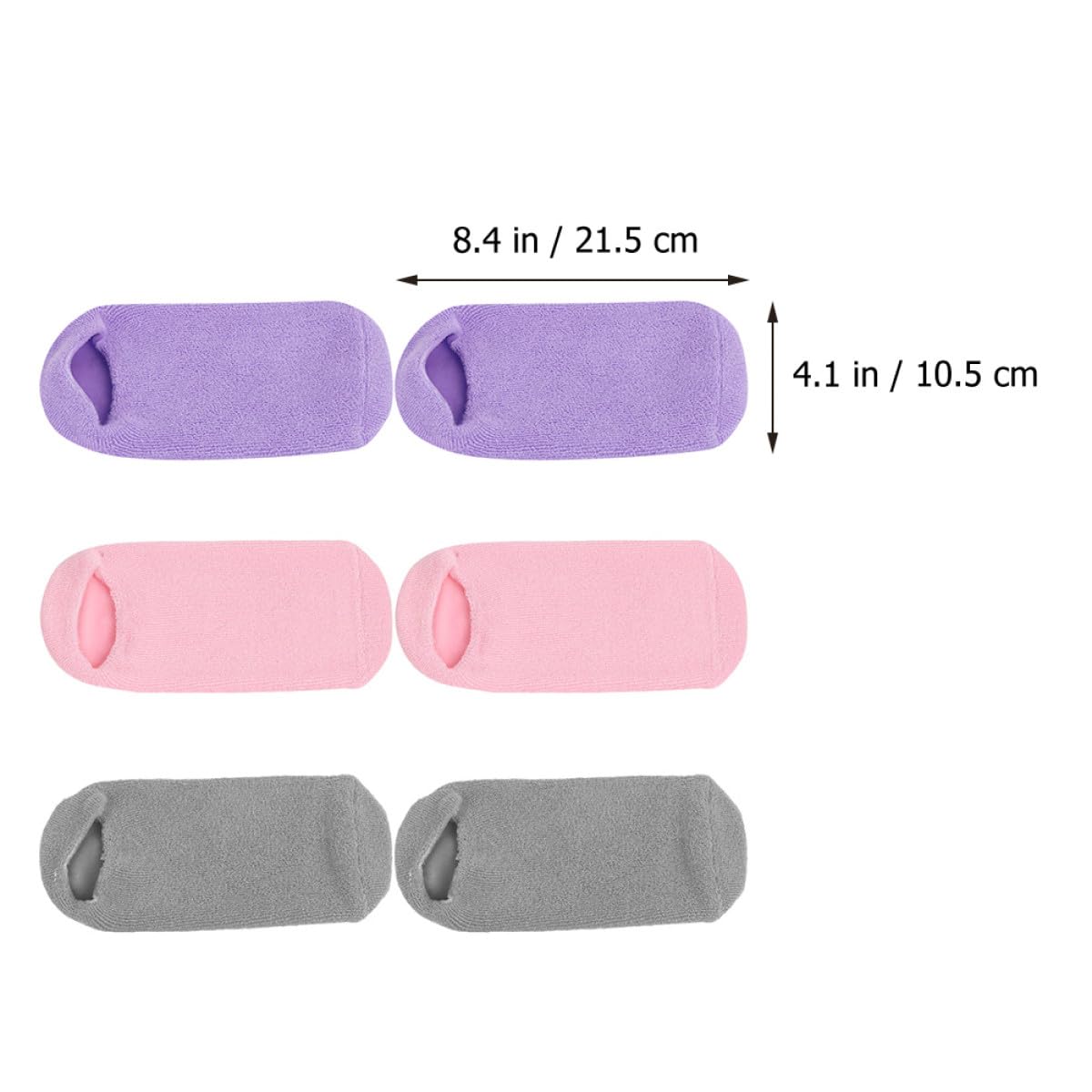 Abaodam 3 Pares de Calcetines Hidratantes para Pies de Mujer Gel Vegetal, Algodón y Fibra Elástica, Antideslizantes y Cálidos para Uso Nocturno y Tareas del Hogar