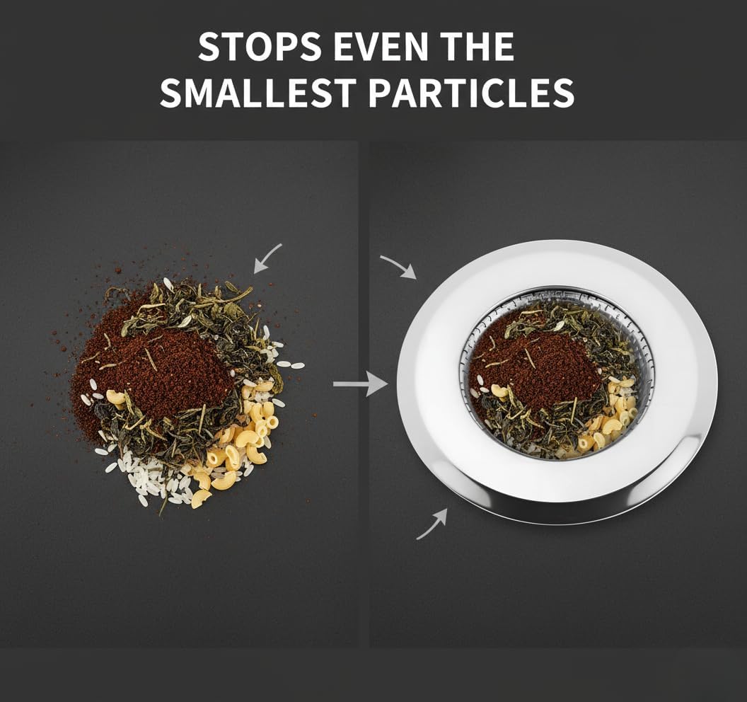 2-Pack 4.5 Inch Sink Strainers with Micro Mesh – Stainless Steel Kitchen Drain Strainer Basket, Dishwasher Safe & Rust-Proof, Fits Most Standard Sinks - Image 3