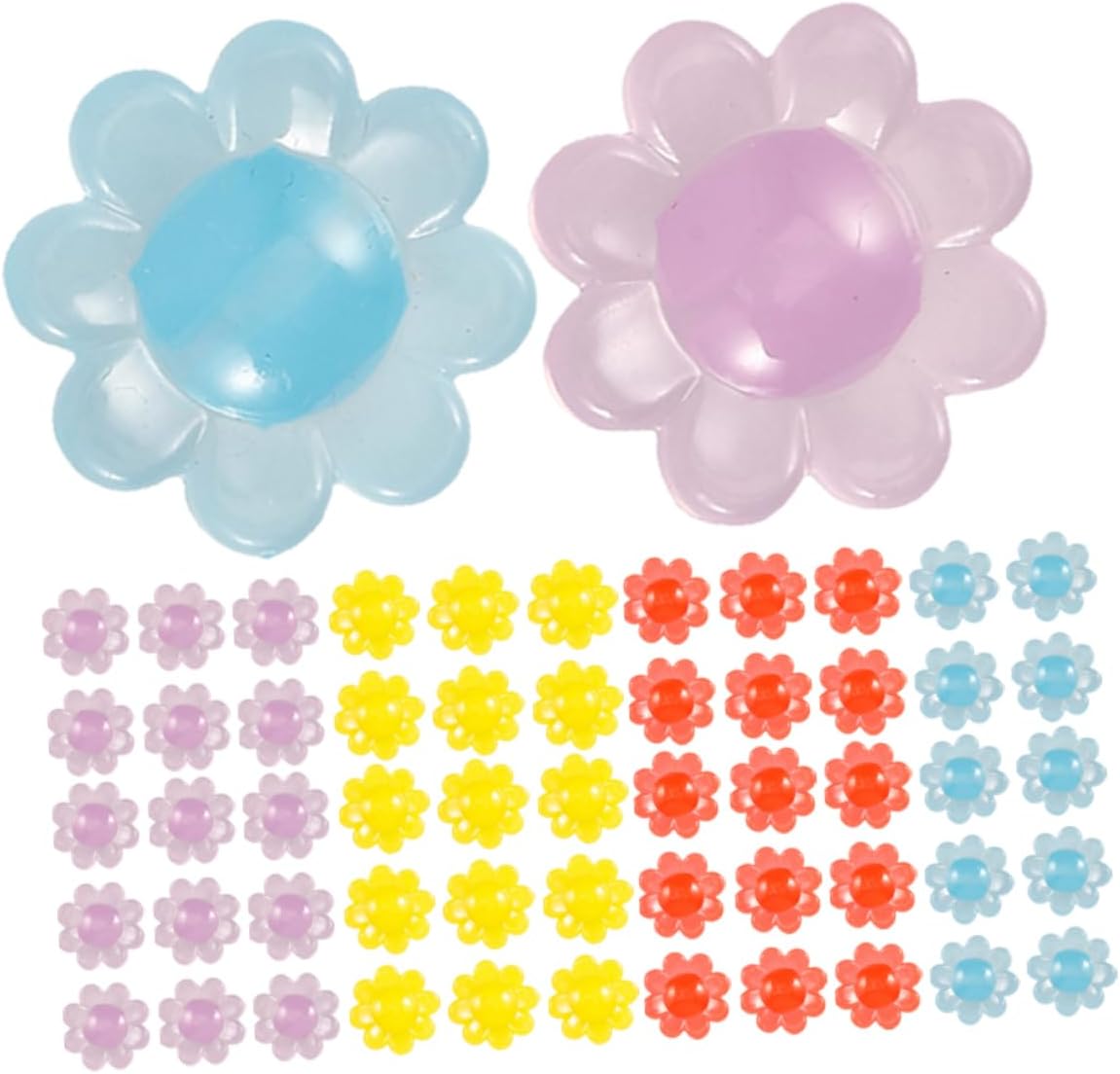 SUPVOX 100pcs Flower Shape Bike Wheel Accessories Easy Install Bike Decorations for Boys and Girls Plastic Bicycle Decorative Beads