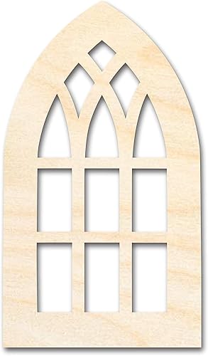 Forma de ventana gótica de madera sin terminar Recorte artesanal hasta 24 pulgadas DIY 5 pulgadas 12 pulgadas
