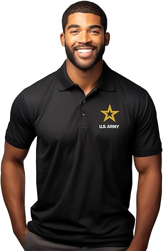 Miniatura 4 de Polo con cuello del ejército de Estados Unidos  Camisa con licencia de armadura de infantería militar estadounidense con cuello para hombres y