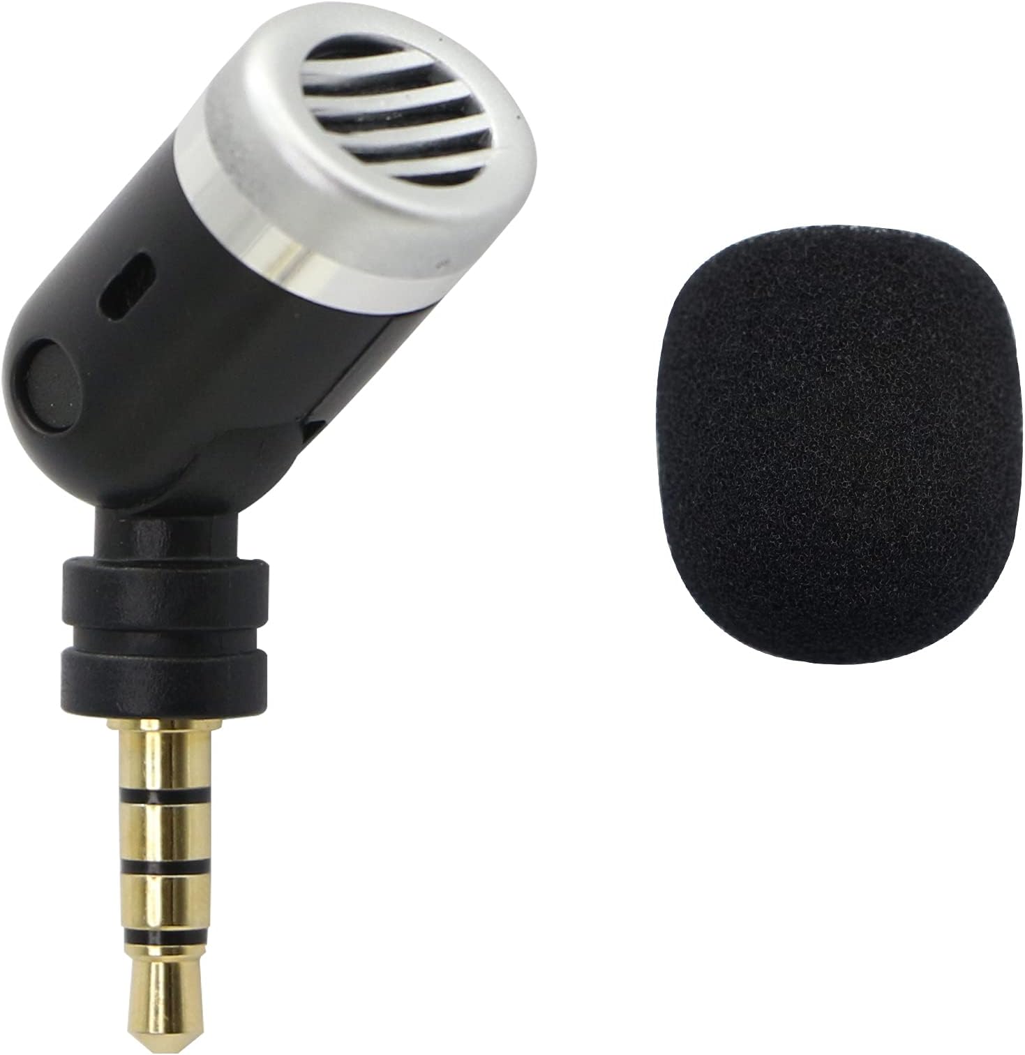 GINTOOYUN SmartMic Mini TRRS Condenser Microphone,3.5mm Flexible Microphone for Video Vlogging,Camera,Video Conference,Laptop, etc (Black-TRRS)