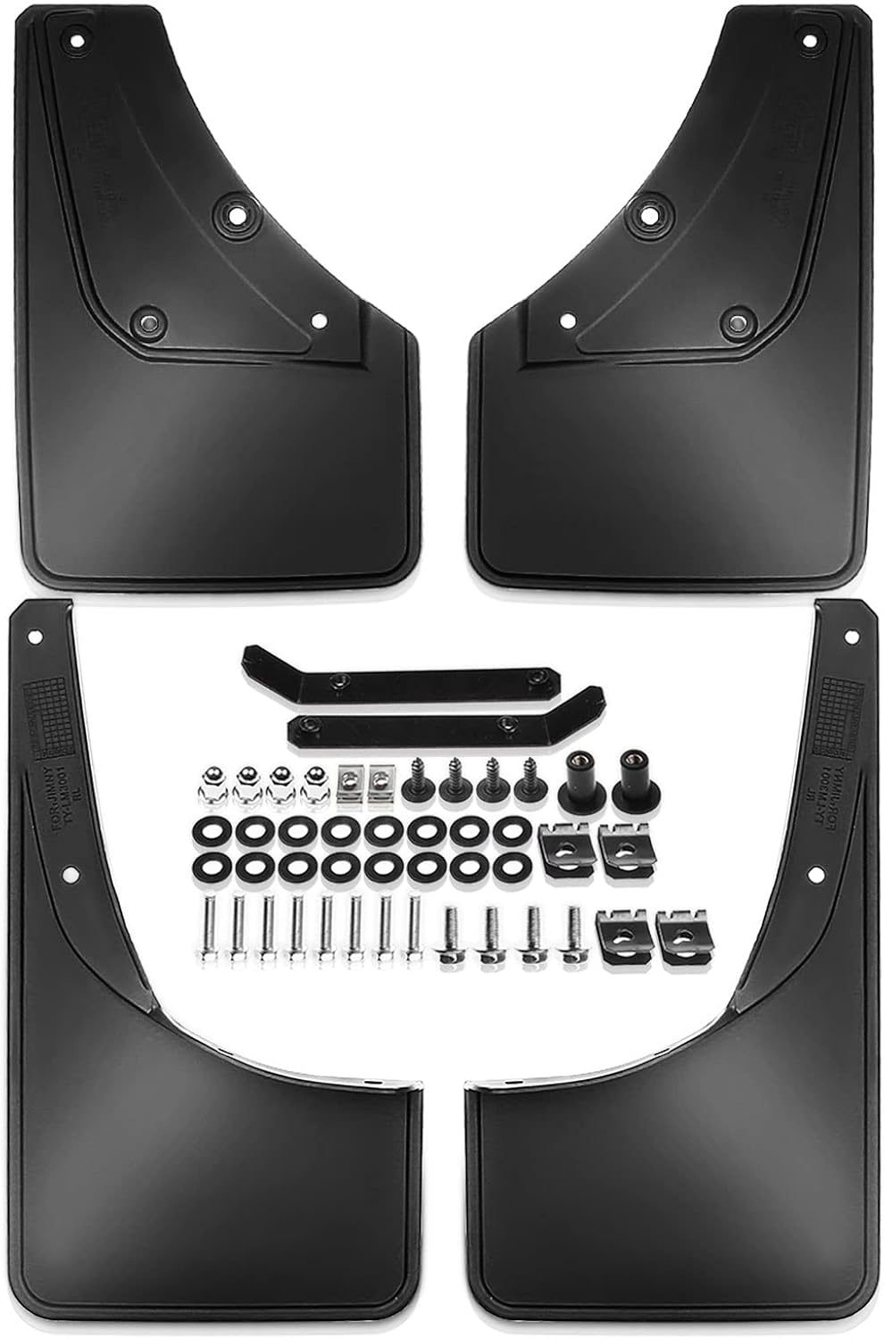 A-Premium Set of 4PCS Mud Flaps Splash Guards Mudguards Mudflaps with Hardware Kits Accessory Compatible with Suzuki Jimny 2019-2021, Black Color, Front and Rear (Driver & Passenger Sides)