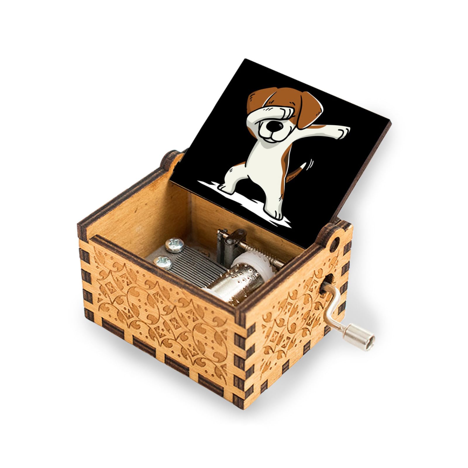 新品wonderful lifeのハンドメイドの木製オルゴール、犬、お誕生日 Amazon.co.jp: 木製 オルゴール 踊る犬 犬柄 ミュージックボックス