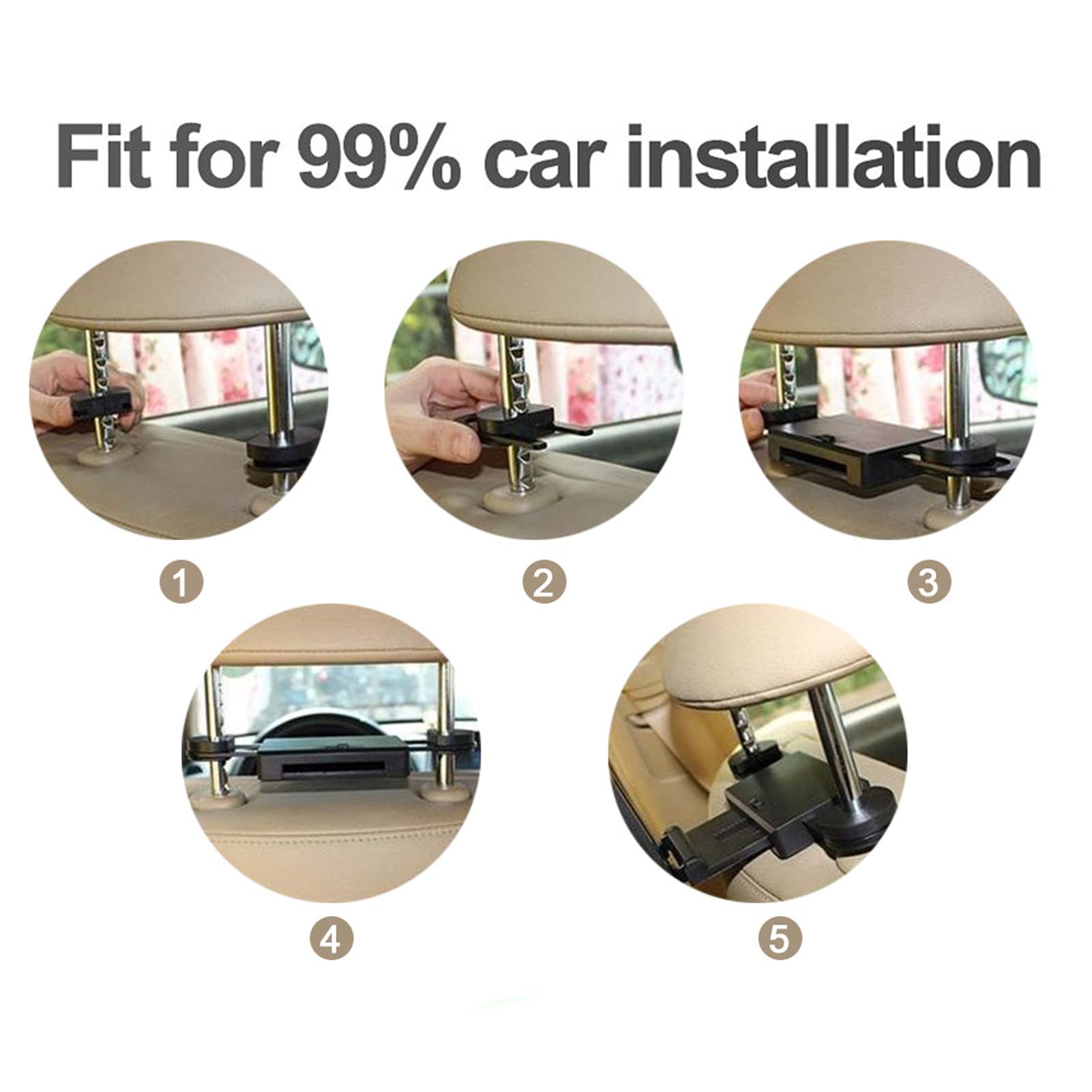 Lecteur Vidéo pour Appui-tête de Voiture 9 Pouces, écran IPS 9 Pouces, Support TV, écran Tactile HD 1920 X 1200 IPS, Bluetooth 32 Go, avec émetteur FM Miracast Airplay, p