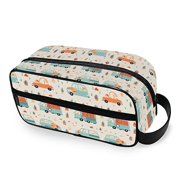 Travel Toiletry Bag Nylon Dopp Kit Shaving Bag Makeup Case Cosmetics Organizer for Men Women 2788 Cars