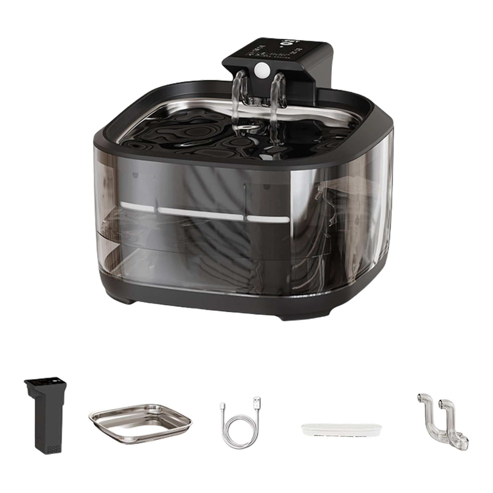 Fuente de agua para gatos, 4,5 L, recargable por USB, dispensador automático con filtración, diseño de funcionamiento silencioso, para uso doméstico, fuente de agua para gatos