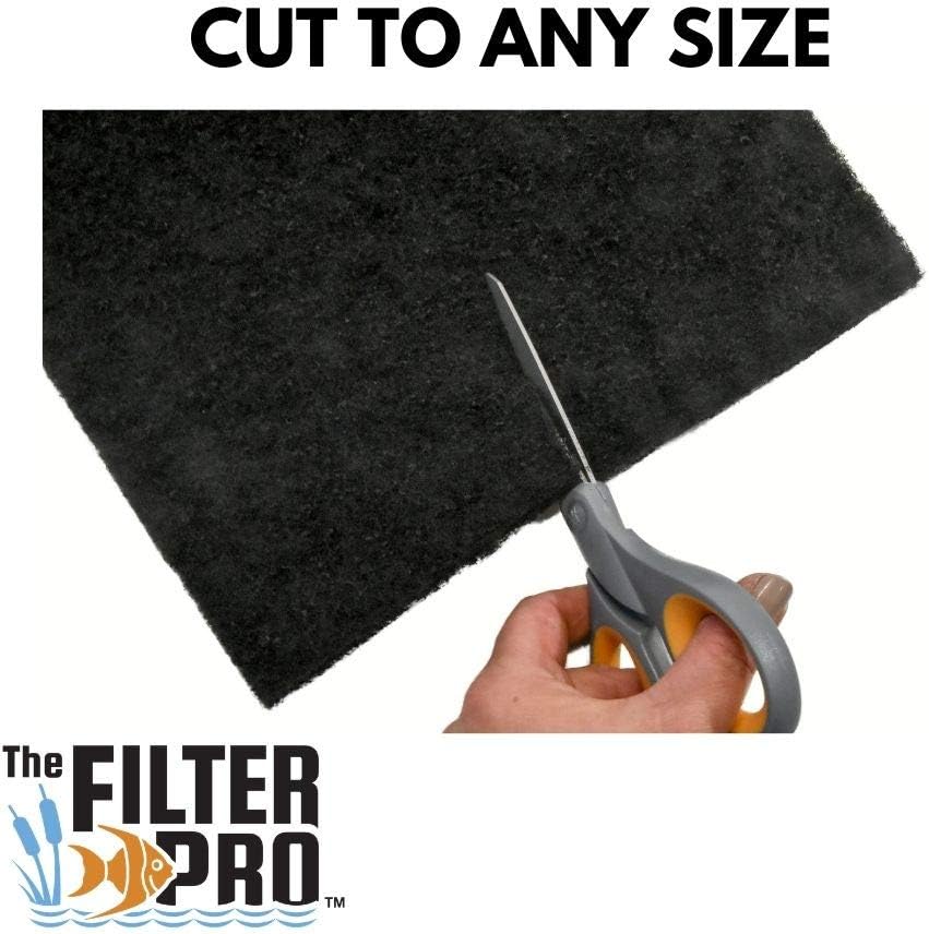 Carbon Fine Filter Media, 3/8" Thick, 12" x 12" Pads, 5 Pack, Perfect for Aquariums, Ponds or Water Gardens, Made in USA