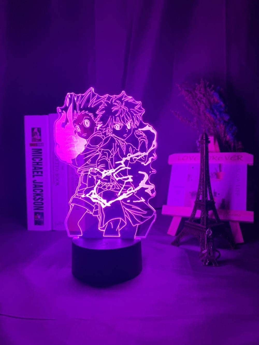 3D Illusion Lamp LED Night Light Gon and Killua Figure Anime Hunter X Hunter for Kid Room Decor Kid Gift Hxh Bedside Children s Room Decoration
