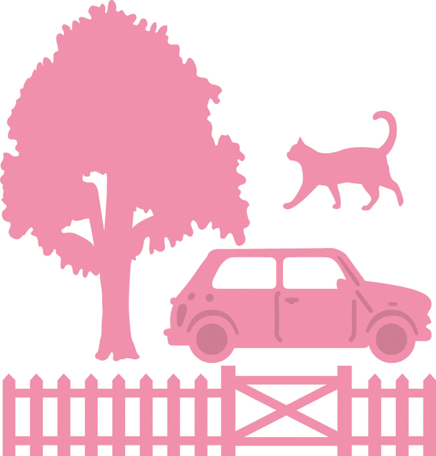 Marianne Design Pink Village Decoration Collectables, Set Of 2