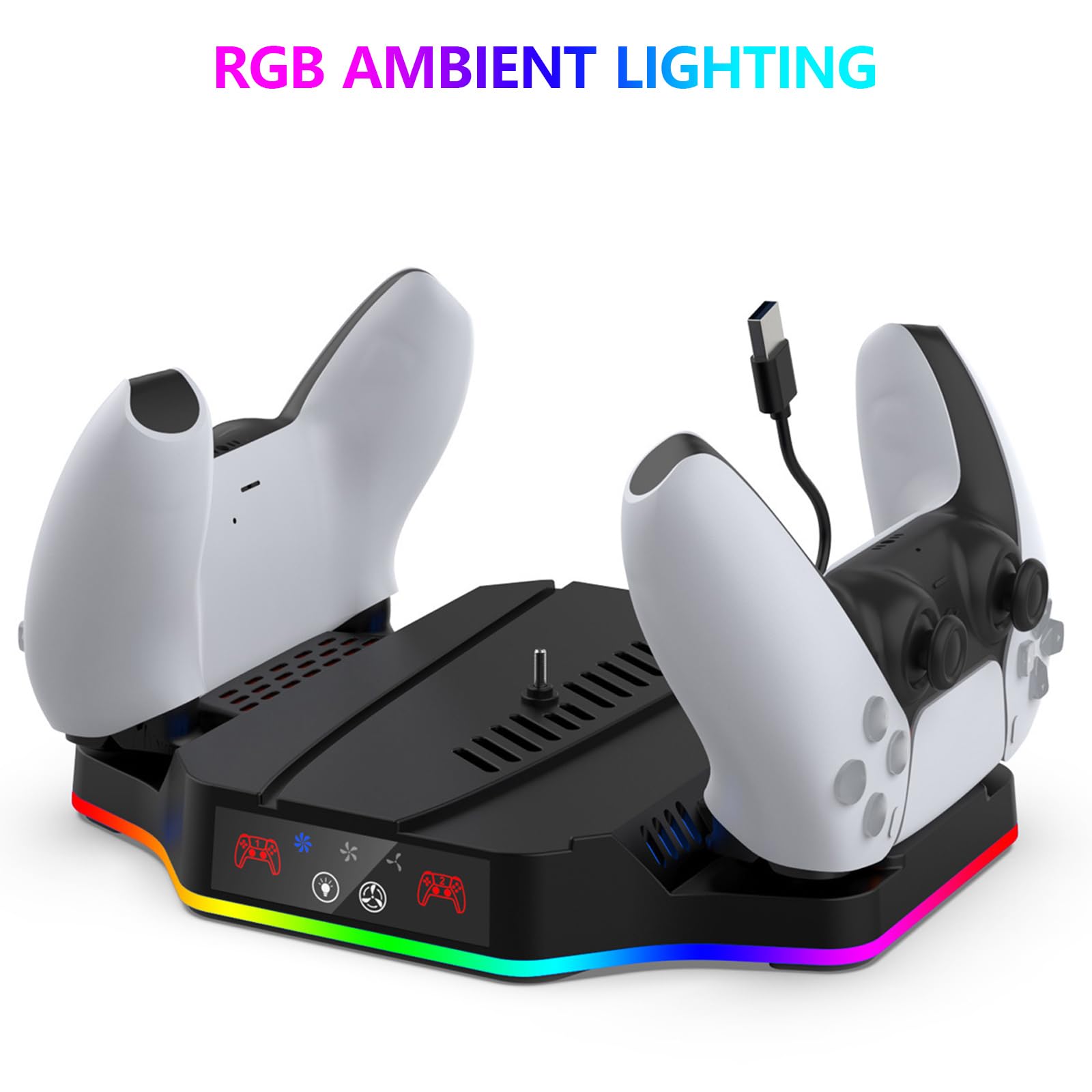 Consola de luz LED, base de refrigeración, controlador, cargador, soporte para controlador P5, estación de carga LED