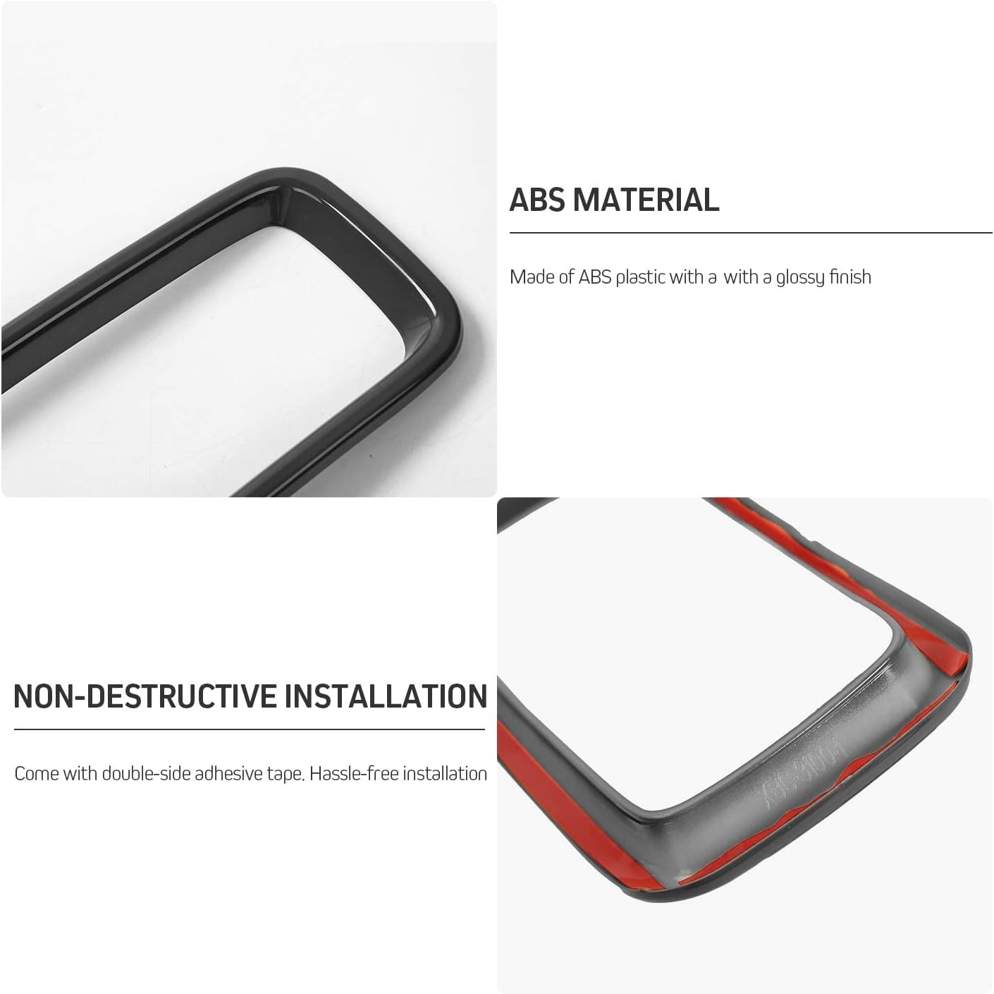 JeCar Grille Inserts ABS Grill Cover Trim Kit Exterior Accessories for 2019 2020 Jeep Renegade BU, Black