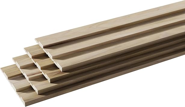 0.375 in. D x 5 in. W x 47.5 in. L Unfinished Poplar Accent Wall Panel Moulding 4-Pack