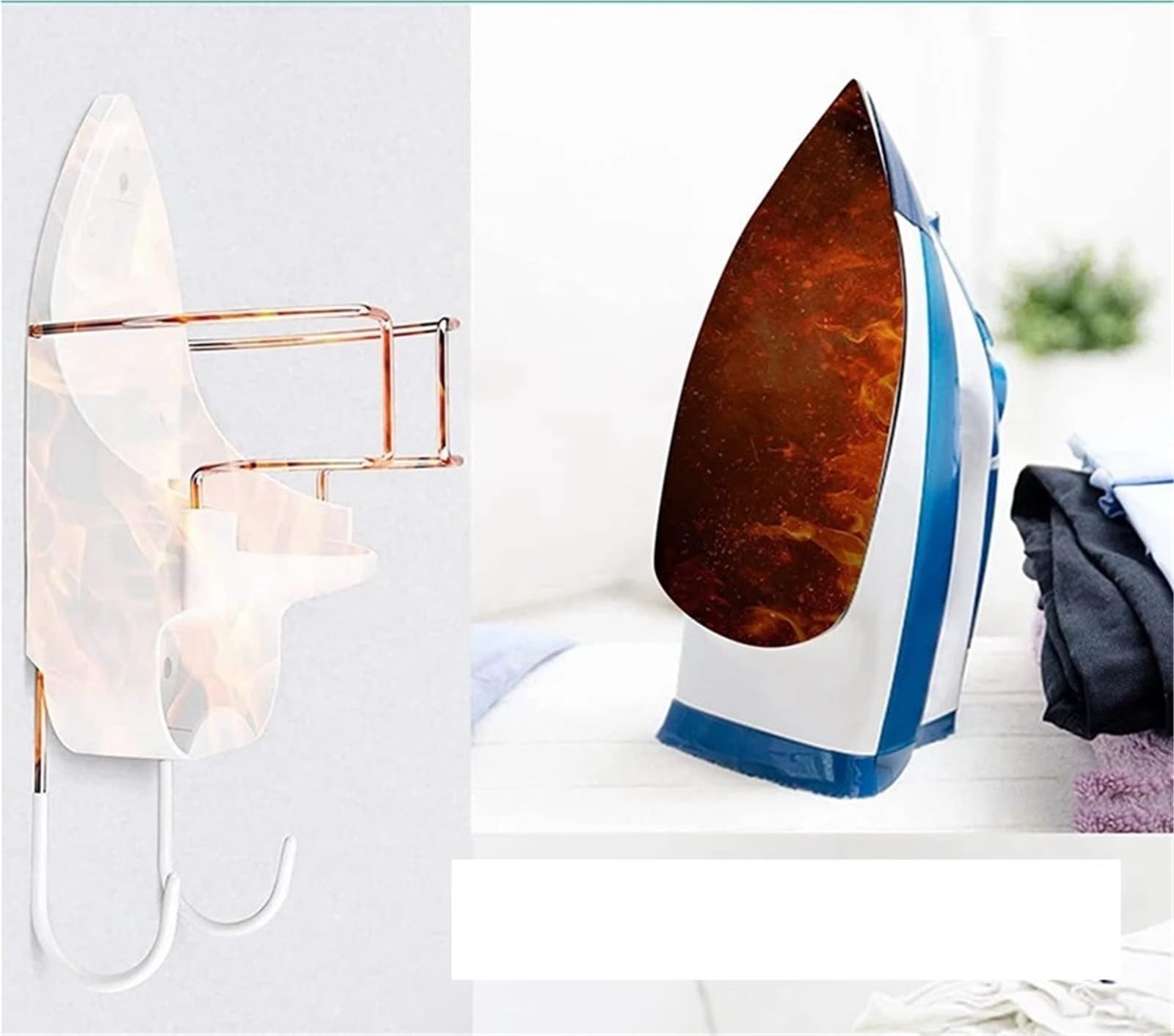 Home Essentials, Supporto per ASSE da Stiro, Supporto da Parete per ASSE da Stiro e mensola portaoggetti per riporre Gli Abiti da Stiro con Ganci rimo
