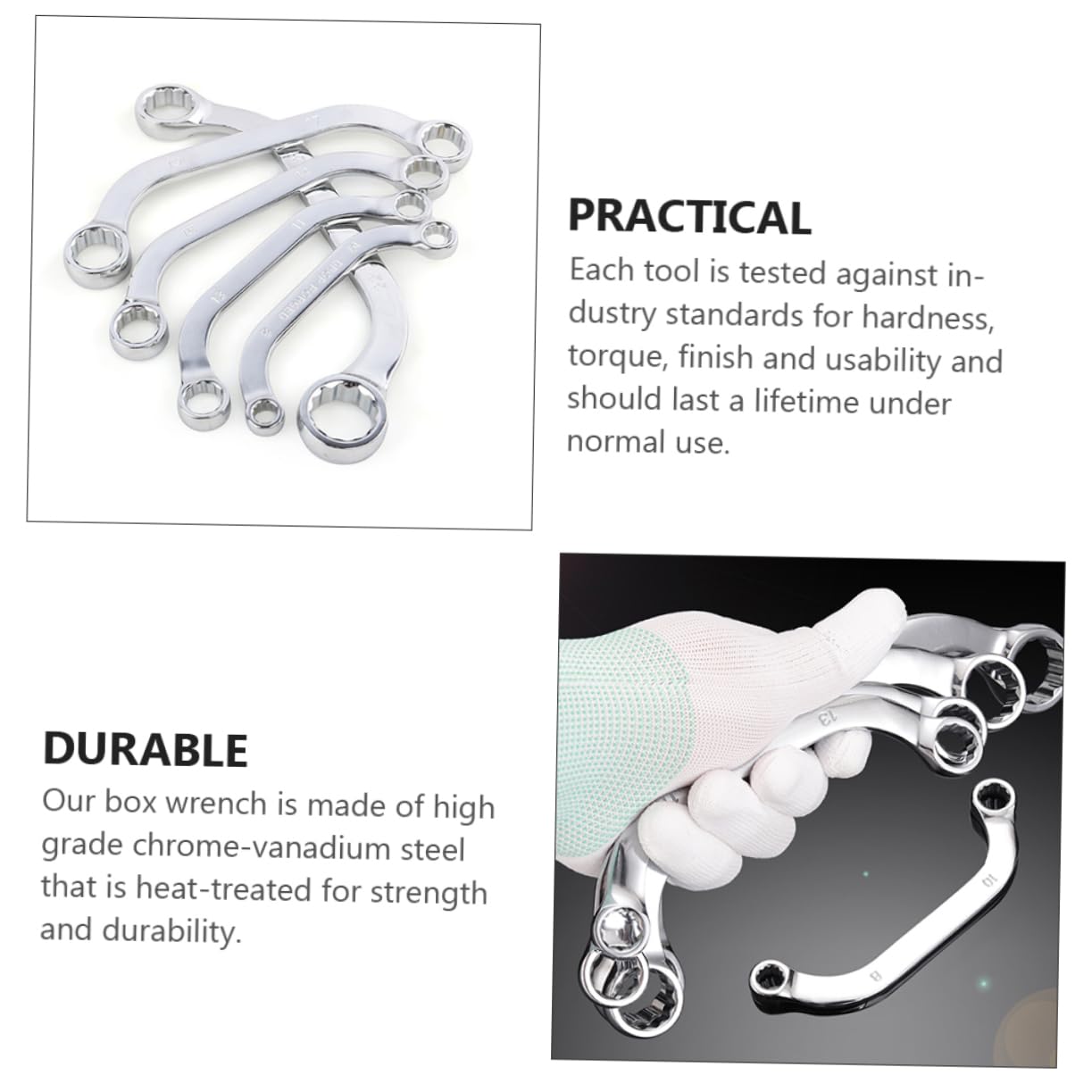 Coffret 5 Pièces Clés à Douille Métalliques en Acier Chrome-vanadium, Thermique, pour Travailler sur Longues Tiges