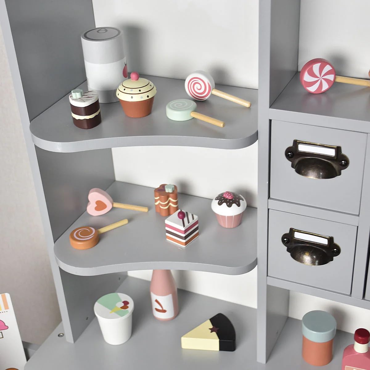 Roba Kaufladen aus Holz - Großer Kaufmannsladen für Kinder - Marktstand - Shop