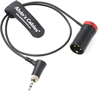 Low-Profile Audio-Cable for Sennheiser-EK-2000 XLR 3-Pin Male to Locking-3.5mm-TRS Right-angle Balanced Cable for Sound Devices 633 688 Zaxcom Zoom Alvin's Cables RED