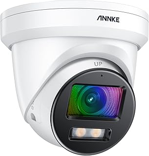 ANNKE NC800 4K/8MP POE Security Camera, Ultra HD Turret Camera with 130 ft Ture Color Night Vision, Smart Human/Vehicle Detection, IP67, Metal Housing, Built-in Micro SD Slot and Microphone