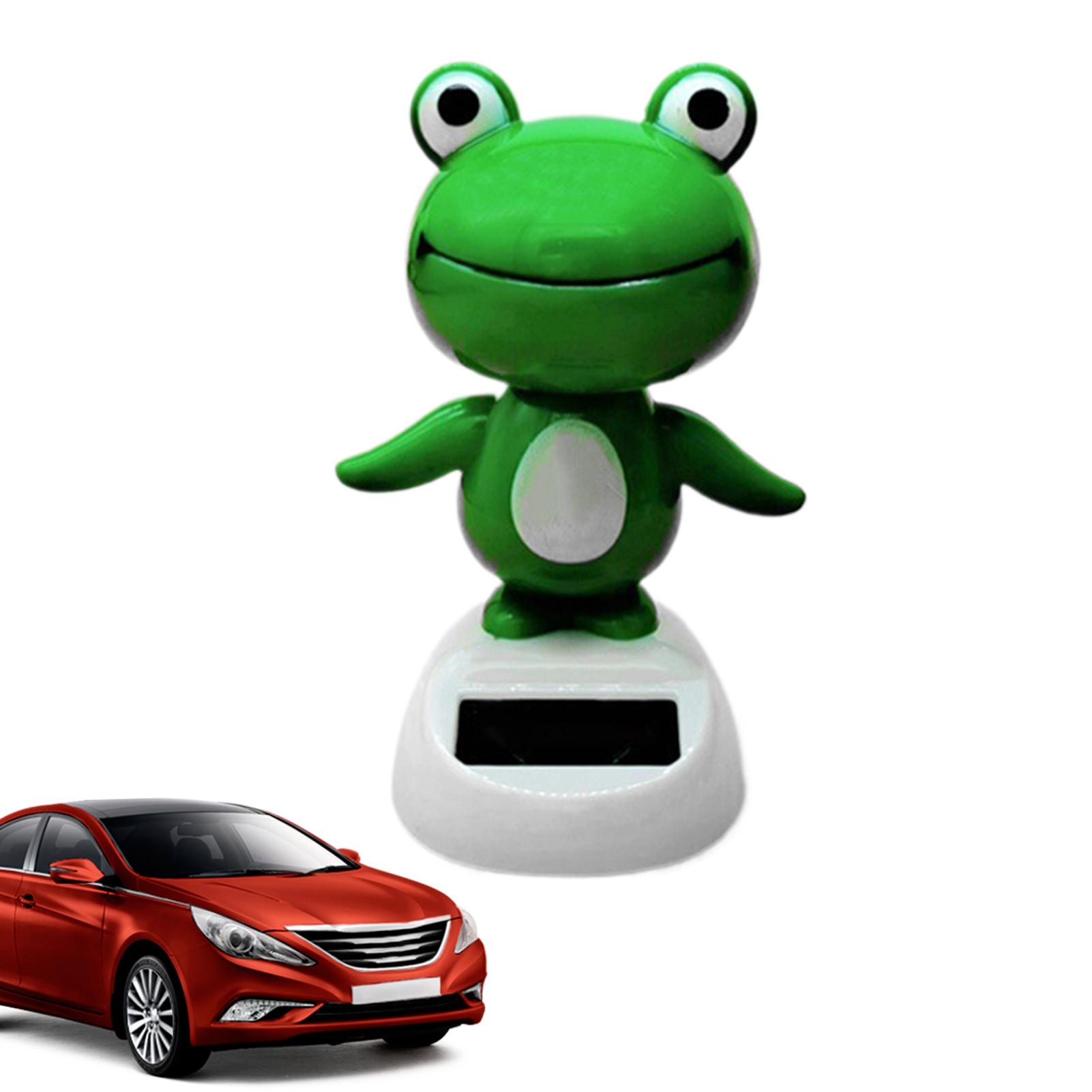 Grenouille à Tête Mobile Solaire – Jouet Danseur Rigolo Pour Voiture Bureau – Fonctionne Au Soleil – ABS 27g