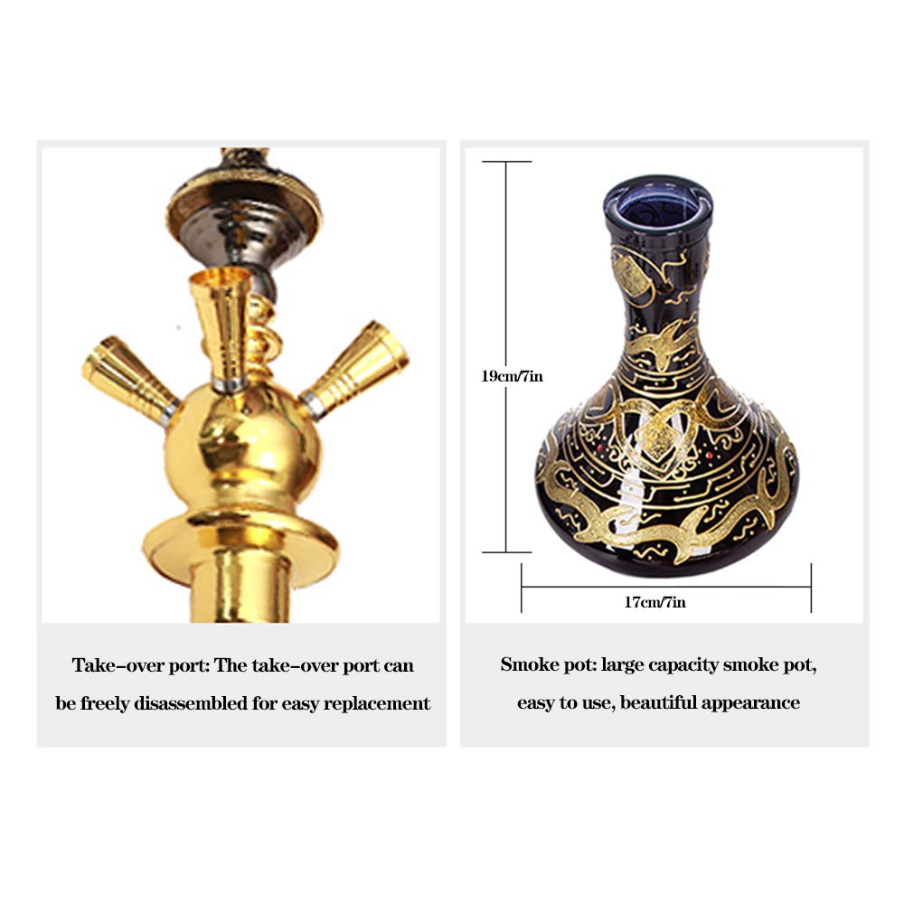 Cachimbas Juego Completo Doble Manguera, Fabricado en Vidrio Pipa de Agua con el Cuenco Y para Cigarrillos Y Tabaco Juego Completo de Cachimba de Vidrio