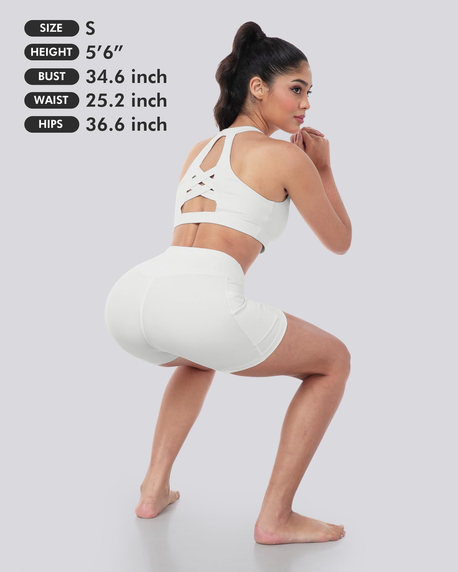 LZYVOO Biker-Spandex-Shorts für Damen, hohe Taille, Bauchkontrolle, Workout, Yoga-Shorts mit Taschen
