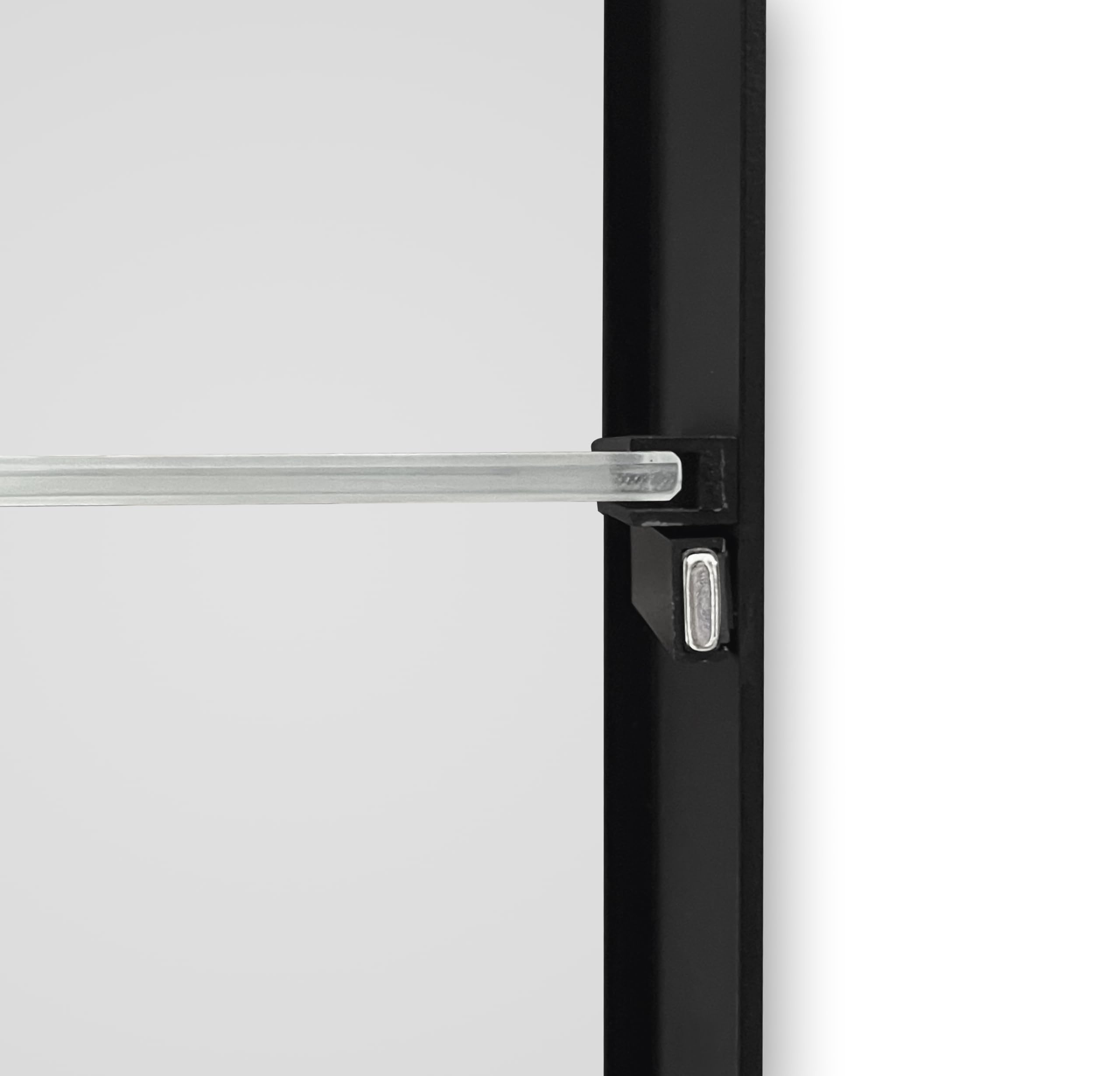 Talos Szafka łazienkowa z lustrem z oświetleniem owalna 40 x 60 cm – szafka łazienkowa z lustrem z wysokiej jakości aluminiowym korpusem w kolorze matowej czerni – szafka łazienkowa z lustrem z dwoma