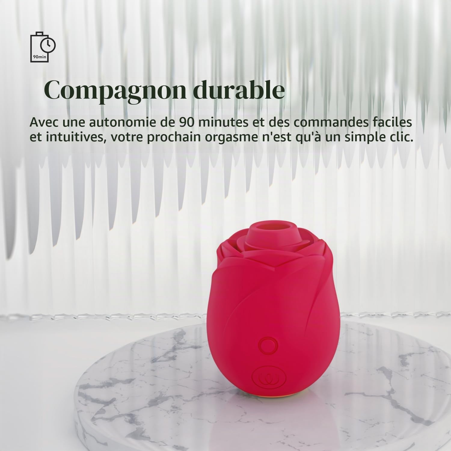 Womanizer Rose Stimulateur clitoridien Vibromasseur ondes pulsées Sextoy | Technologie Pleasure Air, 6 niveaux d’intensité, étanche, moteur puissant, design original