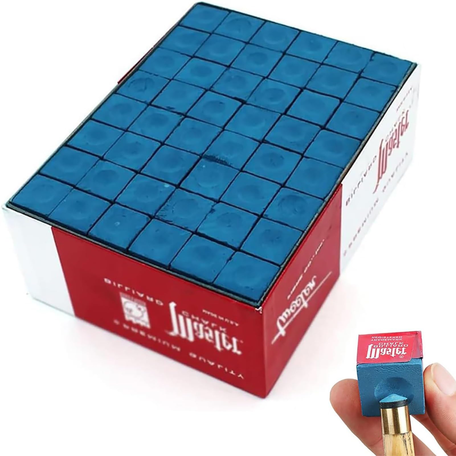 Pool-Queue-Kreide in Premium-Qualität, Snooker-Kreide for Queue-Spitze, professionelle Pool-Queue-Spitzen-Kreide, 144 Stück echtes Dreieck-Snooker, rutschfestes Reibepulver for Pool-Queues