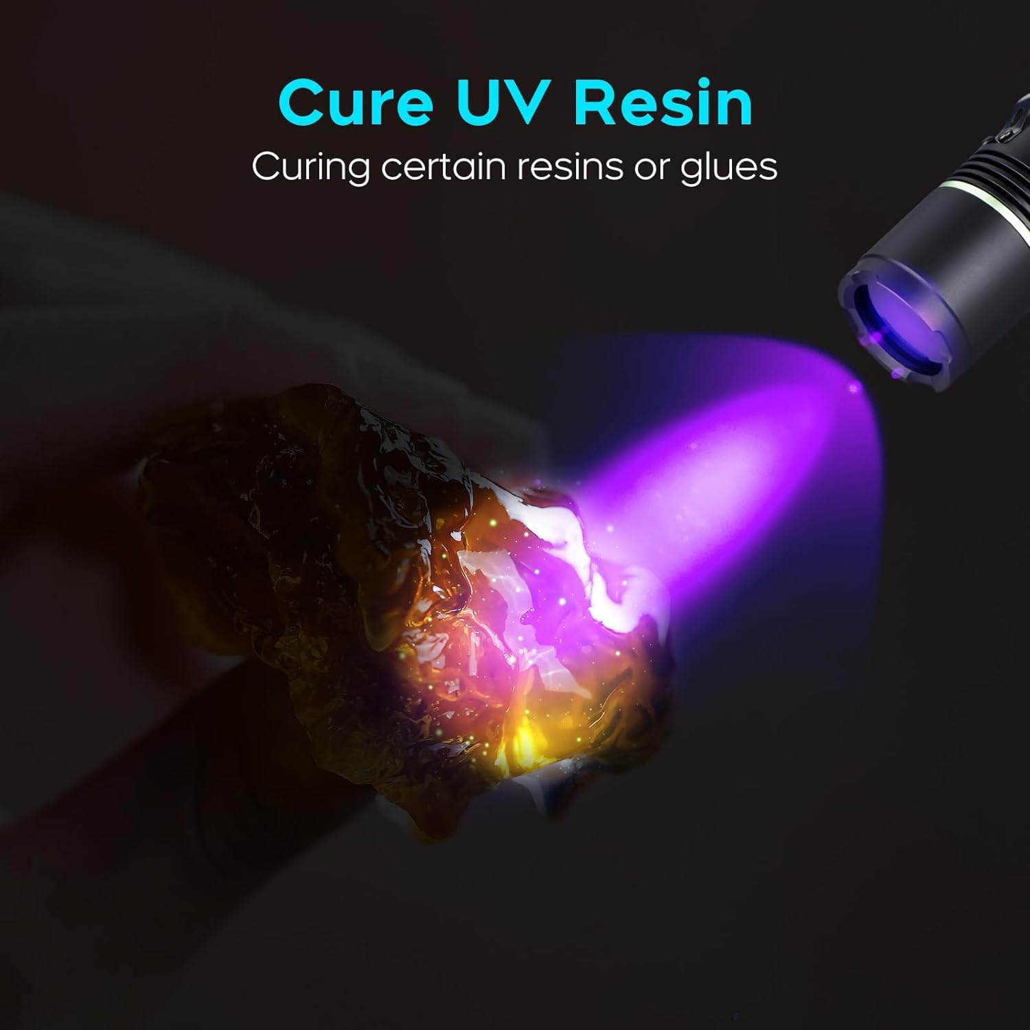 UltraFire Torcia UV 395 nm LED luce nera, lampada ultravioletta singola modalità, lampada UV per resina indurente, colla UV, macchie di urina per animali domestici, rilevamento dello scorpione