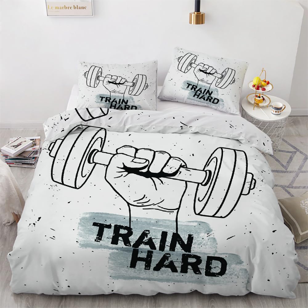MARBRE 3D Sports King Size Duvet Cover Set 220x230cm 3 piece Soft Microfiber Reversible Bedding Set Sports Comforter Cover with Zipper Closure Quilt Cover with 2 Pillowcase 50x75cm（Image 17-17）