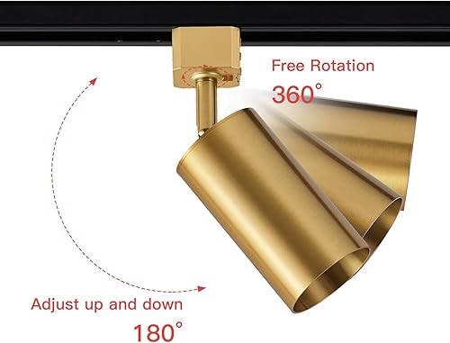 Miniatura 4 de VANoopee Cabezales de iluminación de pista GU10 tipo H LED dorados compatibles con sistema de estilo Halo, adaptador de base MR16 GU10, lámpara de