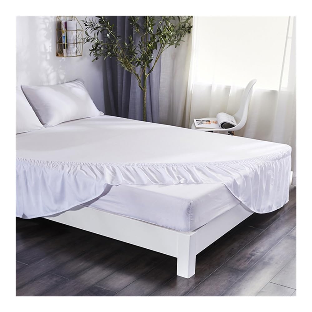 Mantovana giroletto bianca senza superficie elastica, per letto singolo, queen size, king size, facile da mettere e togliere, tessuto per la casa (A, 120 x 200 cm)