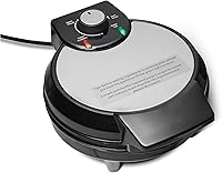 Amazon Basics 8-Inch Belgian Waffle Maker - Ceramic Non-Stick Plates, Adjustable Browning Control, Compact Black Design