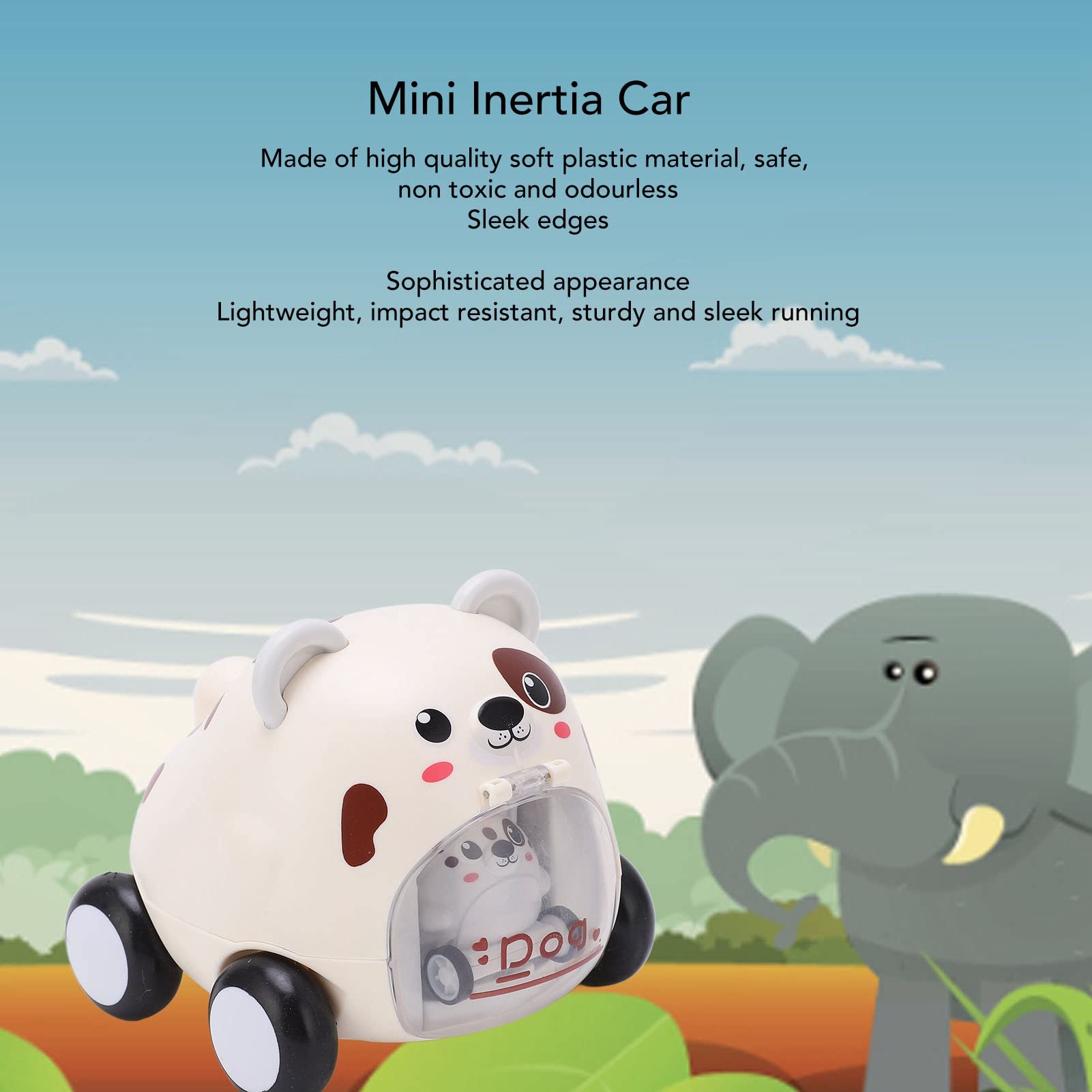 Inertia Macchinine per Bambini, Animali Tirare Indietro Macchinine Spingi Giocattoli per Bambini Macchinine per Ragazze Ragazzi, Giocattoli Educativi Precoci (Cagnolino)